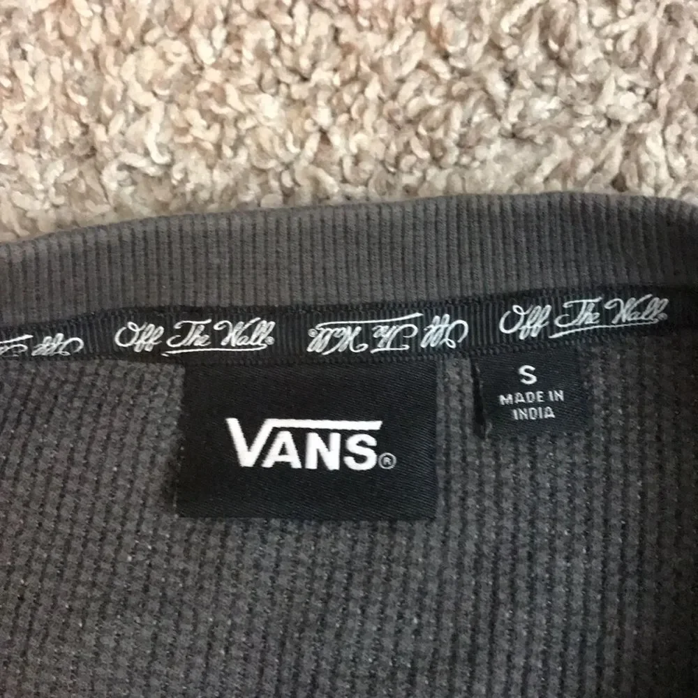 Vans Dark Gray Mens Small Long Sleeve Stretch Knit Top